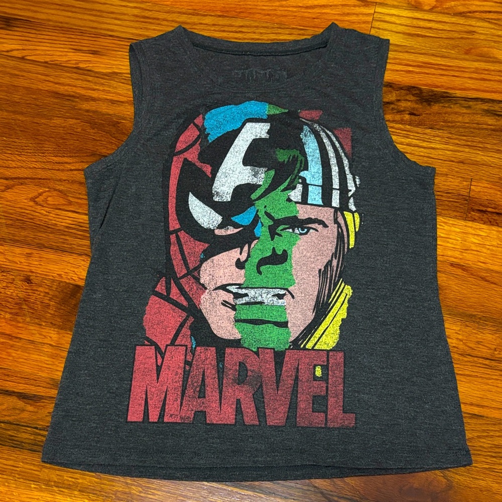 Marvel Tank Top - Gray with Colorful Graphic